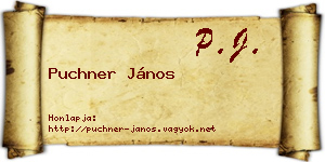 Puchner János névjegykártya